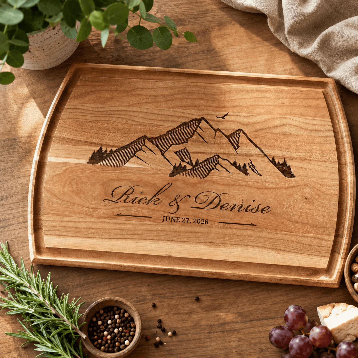 Mountain Landscape Personalized Cutting Board