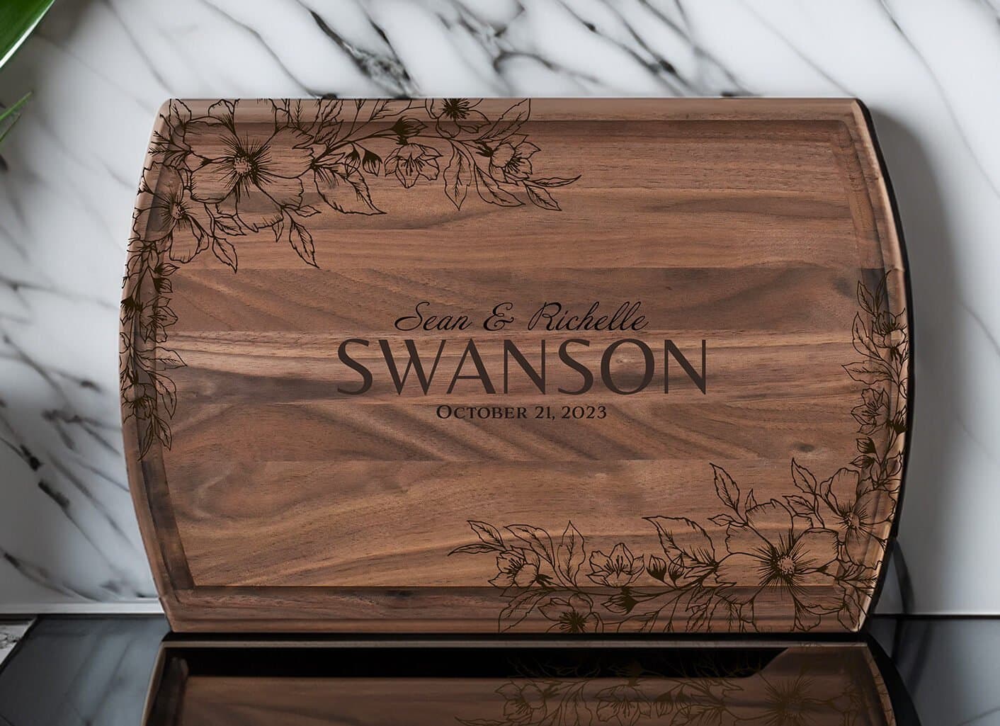 Elegant Floral Personalized Cutting Board